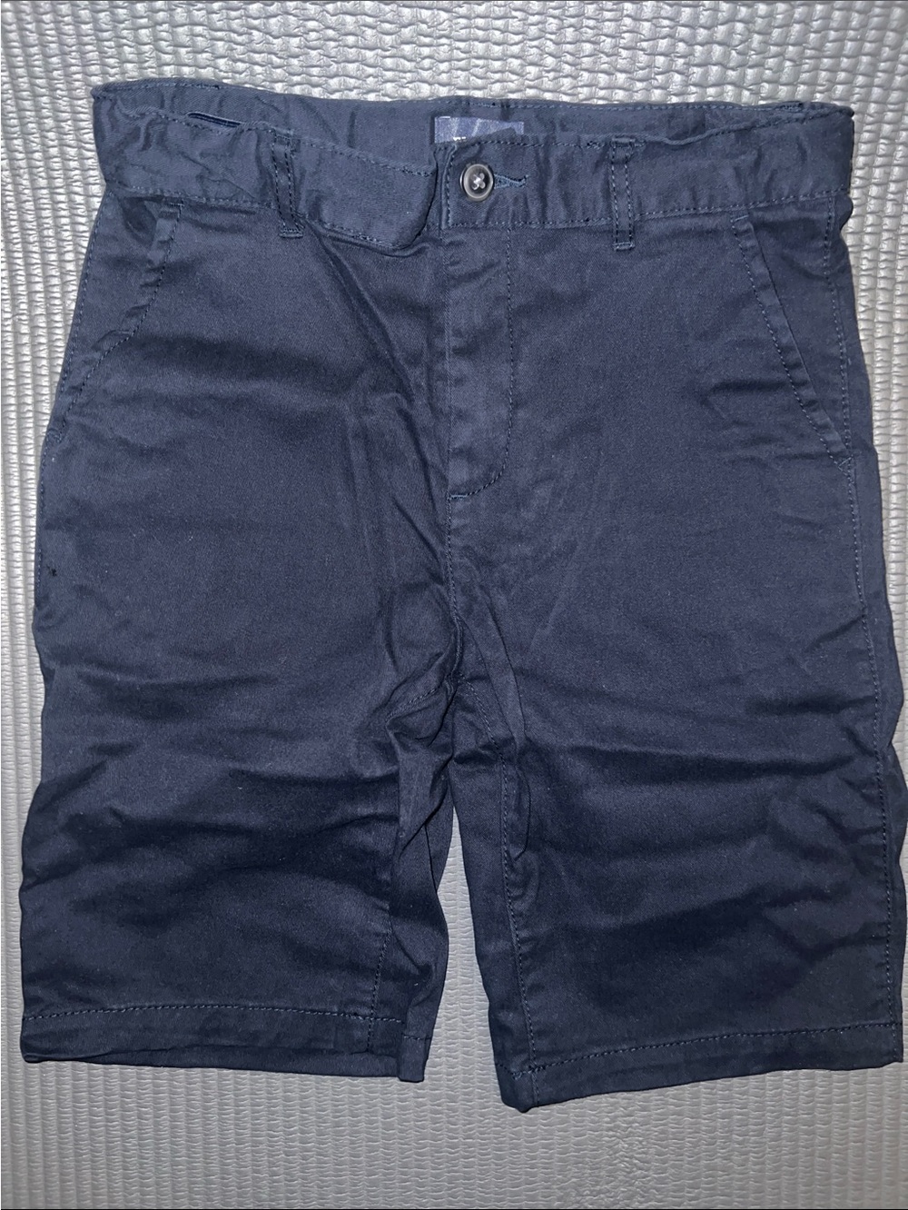 Navy Flat-Front Cotton Shorts Sz 12